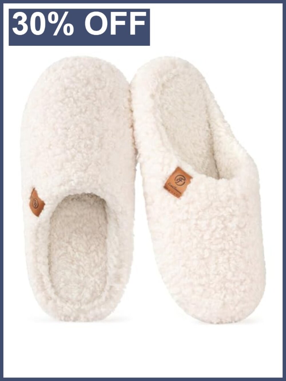 Women's Fuzzy Slip-On Mule Slippers Memory Foam Indoor House Shoes